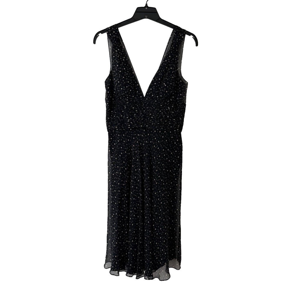 Silk Dress Women's Size 8 Sleeveless Polka Dot Sheer Overlay Retro Whimsigoth